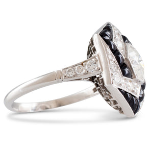 Onyx and Diamond Ring