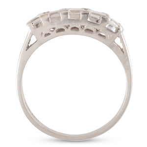 Platinum Carre Cut Diamond Ring