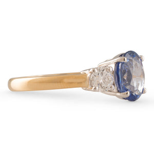 Unheated Sapphire and Diamond Ring