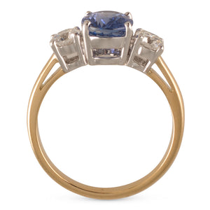 Unheated Sapphire and Diamond Ring
