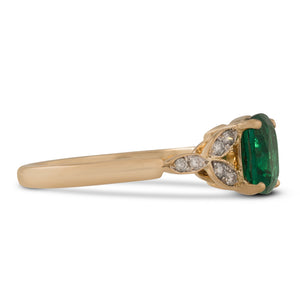 Zambian Emerald & Diamond Ring