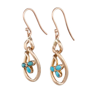 Antique Navette Turquoise Earrings