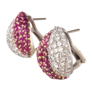 Ruby and Diamond Cocktail Earrings