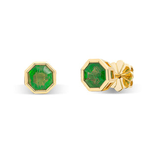 Octagonal Emerald Stud Earrings