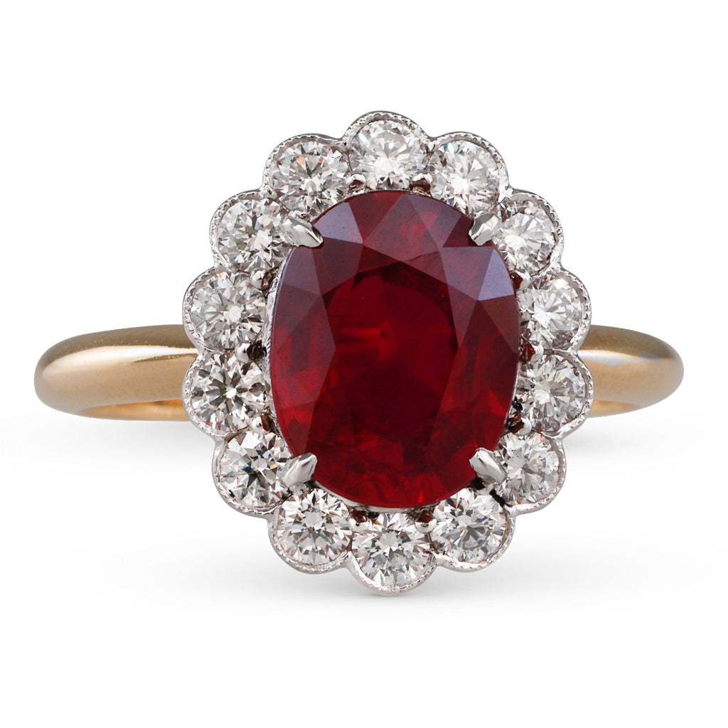 2.12ct Ruby & Diamond Cluster Ring