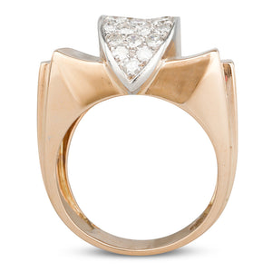 Diamond Set Retro Tank Ring