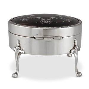 Round Sterling Pique Silver Box