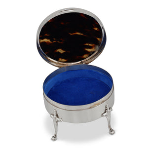 Round Sterling Pique Silver Box