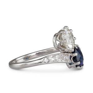 Unheated Sapphire & Diamond Ring