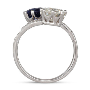 Unheated Sapphire & Diamond Ring