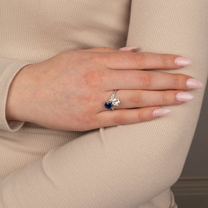Unheated Sapphire & Diamond Ring