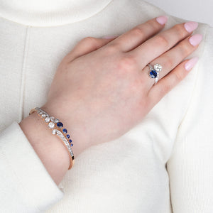 Unheated Sapphire & Diamond Ring