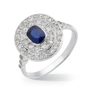 Antique Sapphire and Diamond Ring