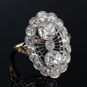 Old Cut Diamond Plaque Ring