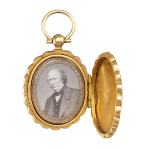 Antique Oval Gold Lined Locket