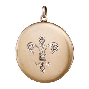 Round Gold Locket with Diamonds