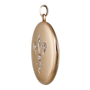 Round Gold Locket with Diamonds