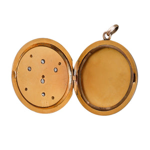 Round Gold Locket with Diamonds