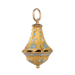 Blue and White Enamel Pendant