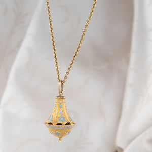 Blue and White Enamel Pendant
