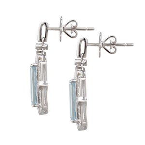 Aquamarine and Diamond Earrings