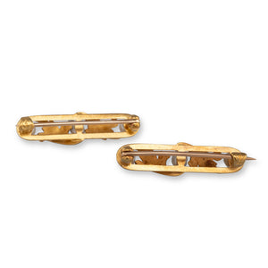 Pair of Enamel & Seed Pearl Pins