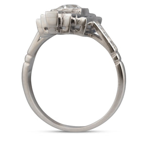 Deco Style Diamond & Sapphire Ring