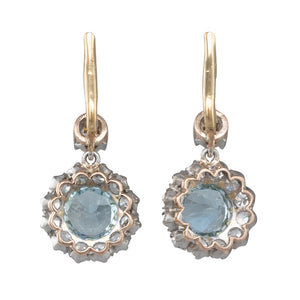Aquamarine and Diamond Earrings