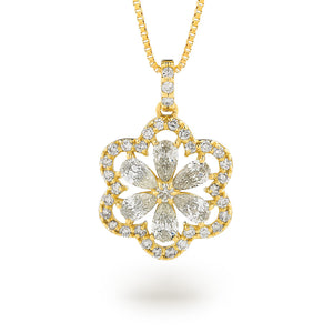 Diamond Flower Pendant