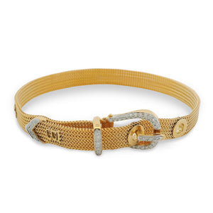Mesh Buckle Bracelet with Diamonds