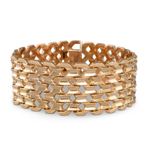 Wide Vintage Gold Bracelet