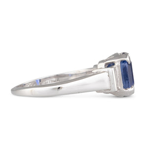 Unheated Sapphire and Diamond Ring