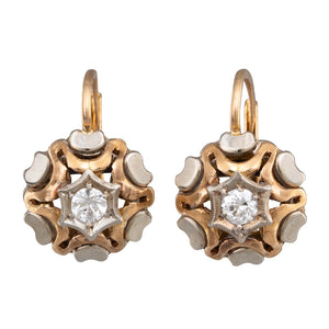 Two Tone Diamond Earrings