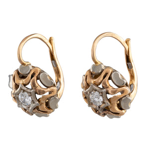 Two Tone Diamond Earrings