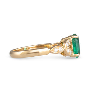 Zambian Emerald & Diamond Ring