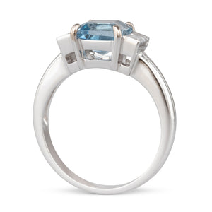 Aquamarine and Diamond Ring