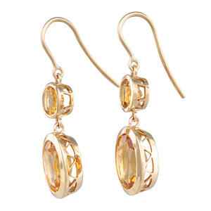Pair of Citrine Drop Earrings