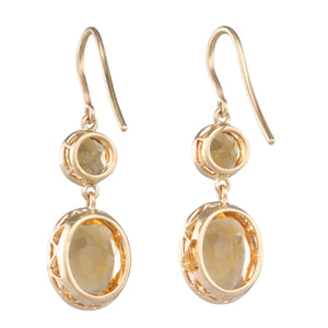 Pair of Citrine Drop Earrings