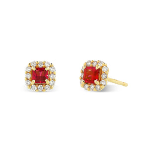 Ruby & Diamond Stud Earrings