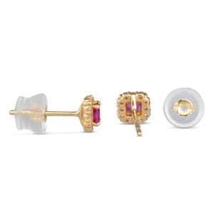 Ruby & Diamond Stud Earrings