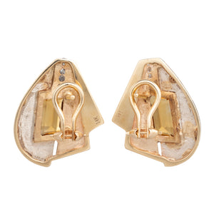 Two Tone Citrine Earrings