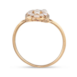 Navette Seed Pearl Ring