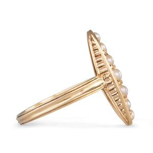 Navette Seed Pearl Ring