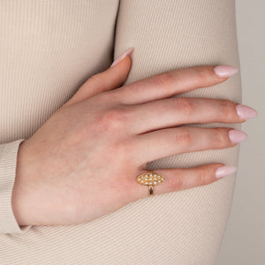 Navette Seed Pearl Ring