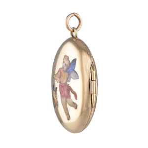 An Enamel Cherub Locket