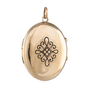 An Enamel Cherub Locket