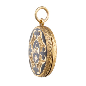 Mourning Locket with Enamel