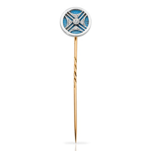 Art Deco Enamel & Diamond Stick Pin