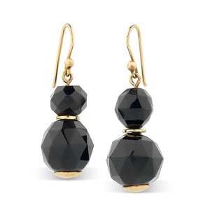 Faceted Jet & Onyx Earrings