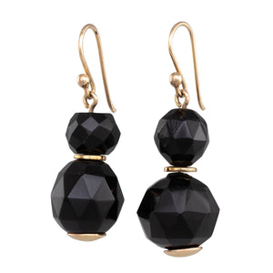 Faceted Jet & Onyx Earrings